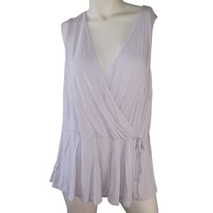 Modcloth Surplice Peplum Sleeveless Top